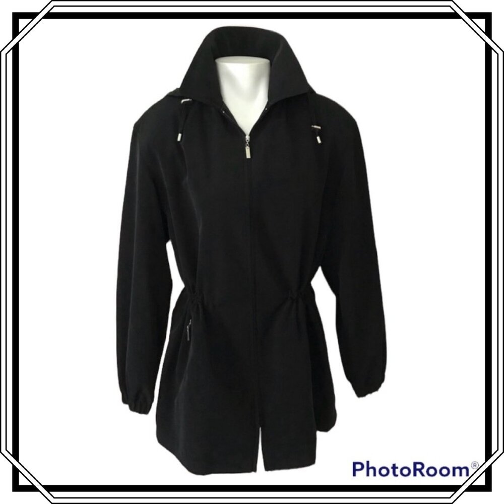 GALLERY Black Anorak Trench Coat - Size S / EUC